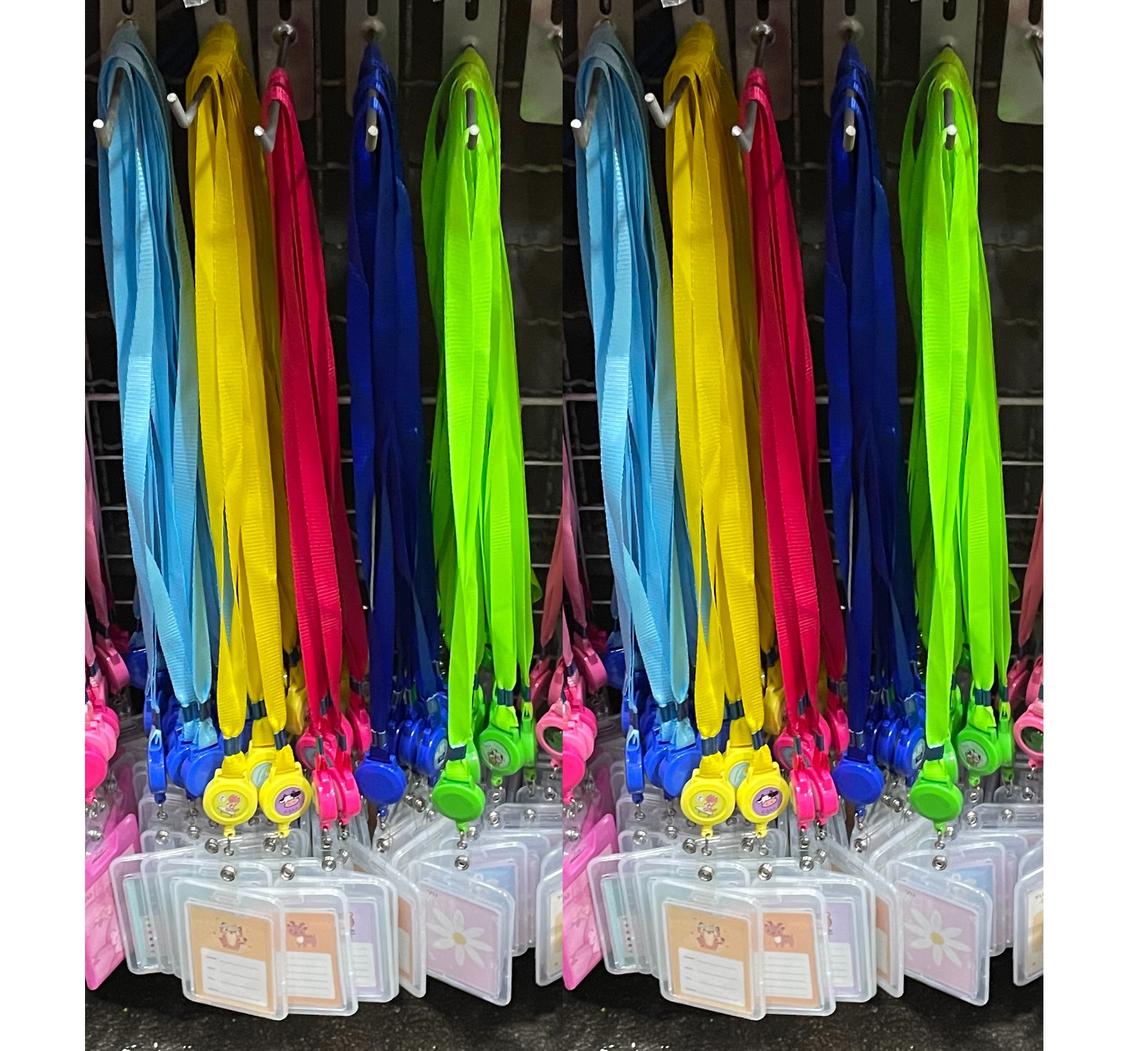 สายคล้องคอ พร้อมที่ใส่บัตร (สีพื้น)
