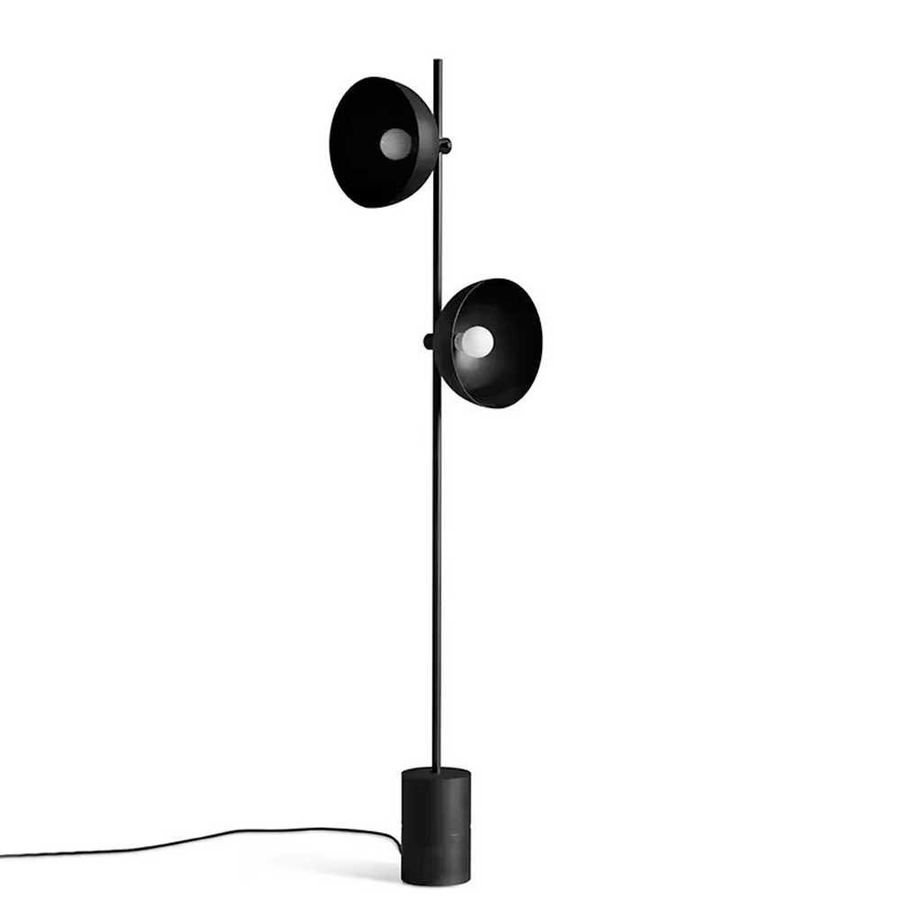 โคมไฟตั้งพื้น สีดำ 2 หัว ปรับทิศทางได้ Modern Minimal Floor Lamp for Living Room