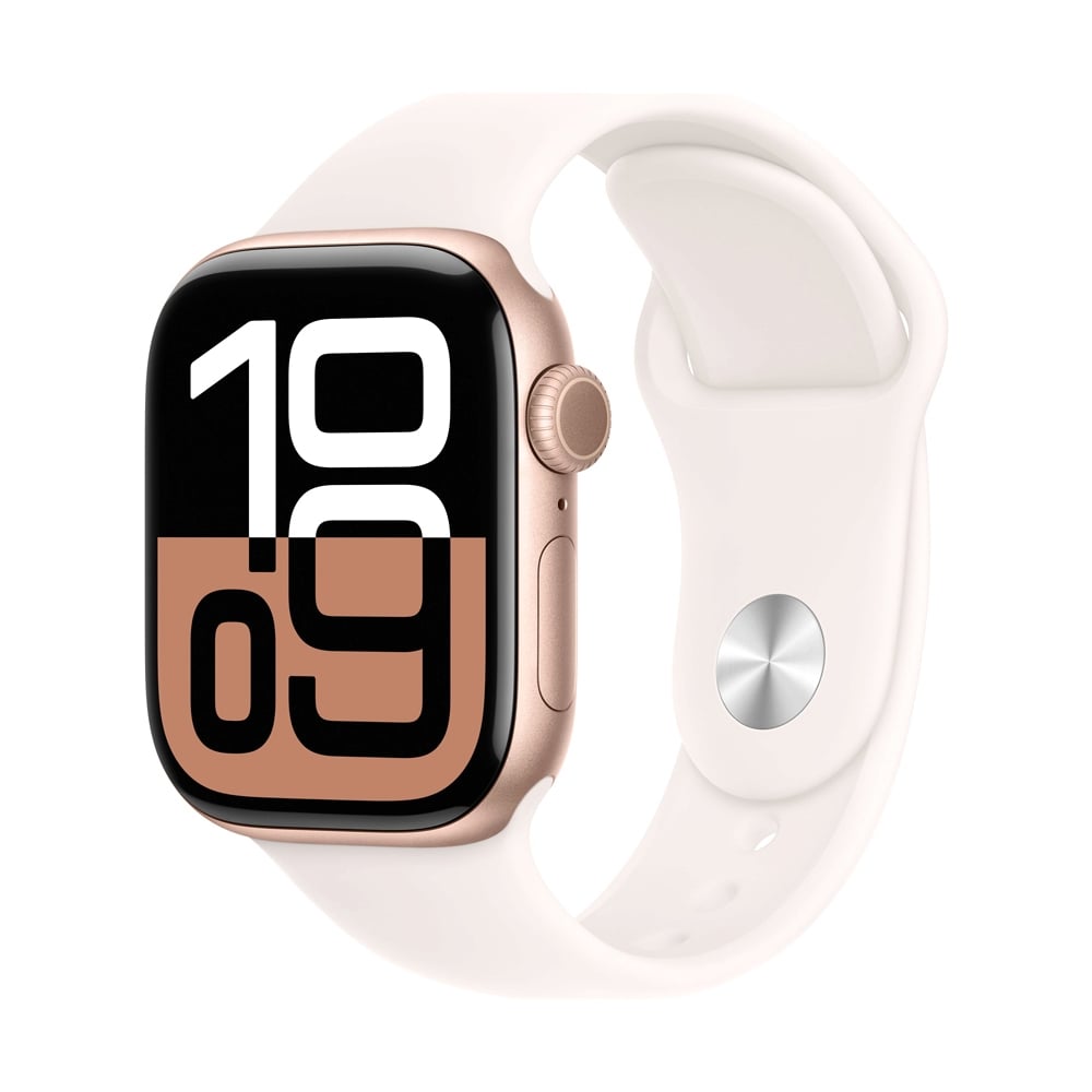 Apple Watch Series 10 GPS 42mm Rose Gold Aluminium Case with Light Blush Sport Band - M/L