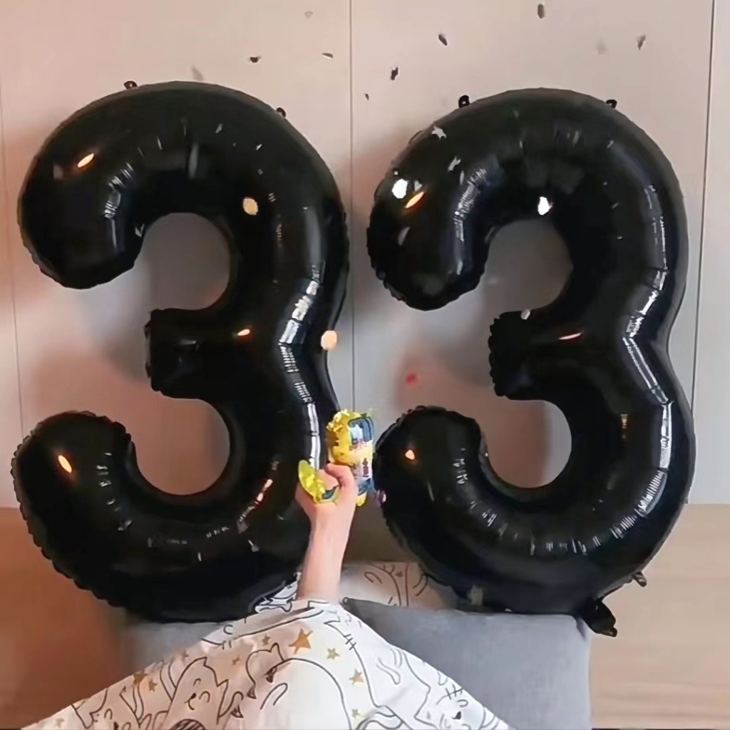 ลูกโป่งตัวเลข 0-9 สีดำ ขนาดจัมโบ้ 40 นิ้ว โป่งวันเกิด ปาร์ตี้เทศกาลต่างๆ