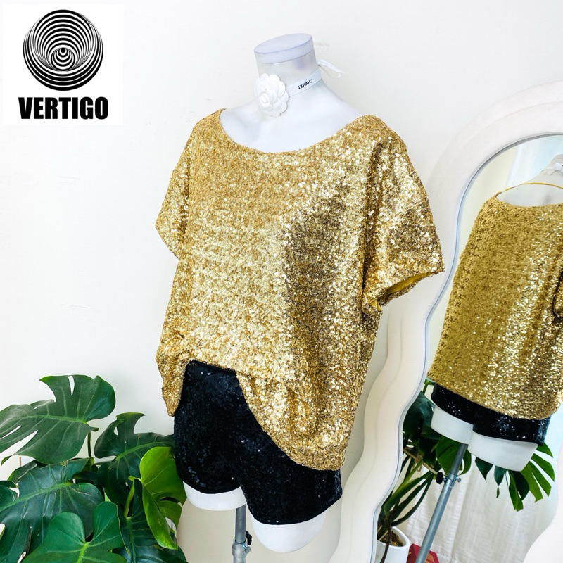 ไซด์ XXL มือ 1 แบรนด์ vertico แท้ 100%🌸เสื้อ เกล็ดแน่น ทรงครอป งานเกล็ดวิบวับ สีทอง ใส่ออกงาน ชุดออกงาน ชุดปาร์ตี้(a)