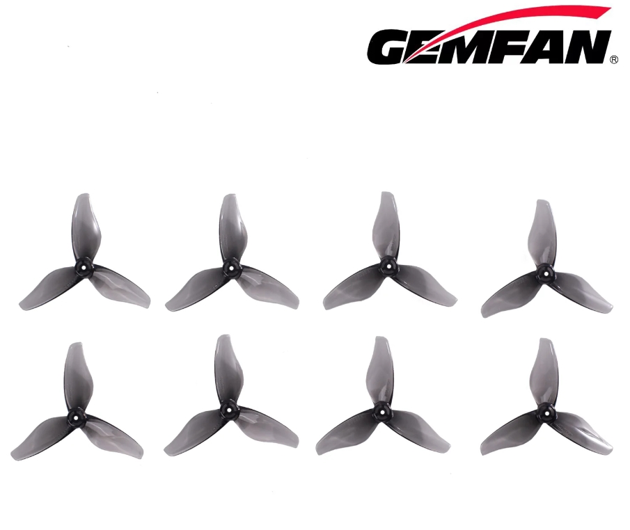 Gemfan Hurricane 2023S-3 / 2" Tri-Blade Micro/Whoop FPV Drone Props for 1.5mm Single-hole Shaft 1ถุง 8ใบ สุ่มสี