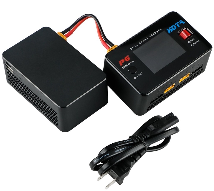 HOTA P6 DC 600W 15AX2 DC Dual Channel Smart Charger และ T240 Power Supply เครื่องชาทแบต พร้อม อแดปเตอร์