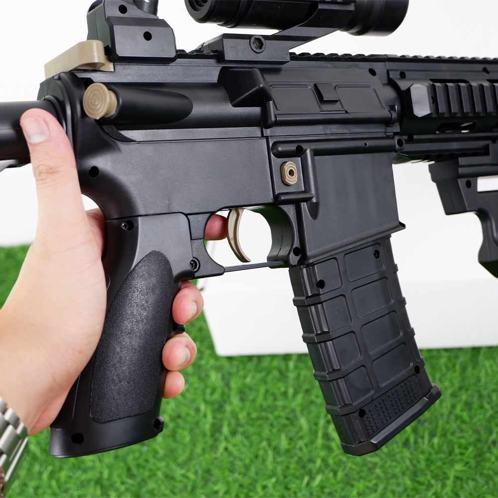 (21)M416 สีดำ ปืนเจลไฟฟ้า ของเล่น ยิงรัวได้ ชักยิงได้
