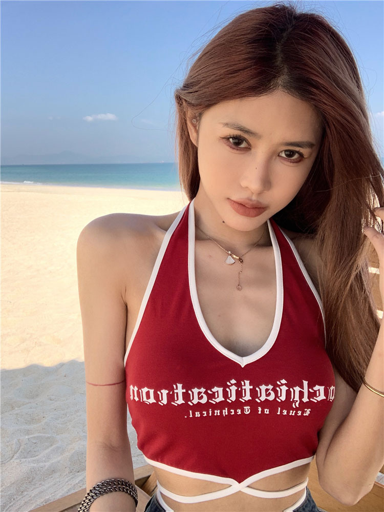 เสื้อครอป กล้าม ไหมพรม เซ็กซี่ พร้อมส่ง