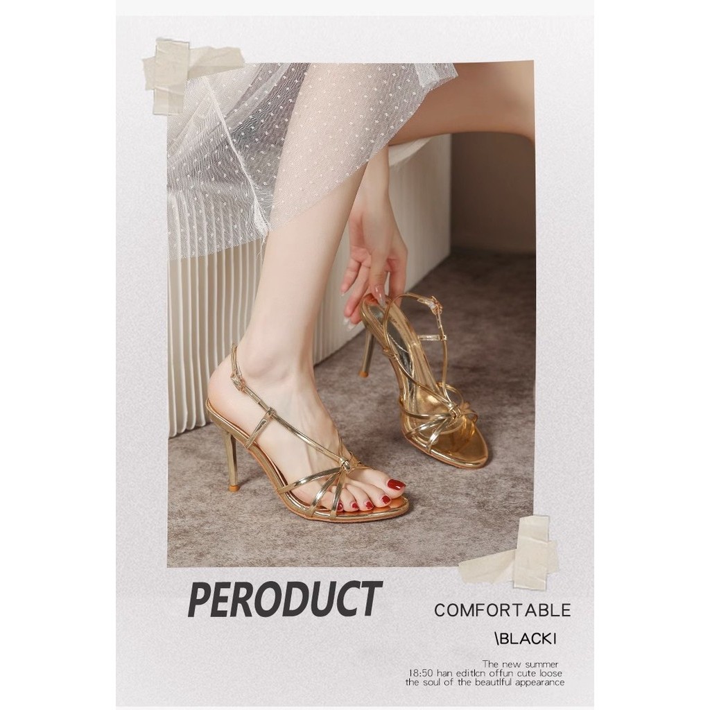 รองเท้าส้นสูง สีเมทัลลิค รองเท้าส้นเข็ม สูง 3.5 นิ้ว (SH268)