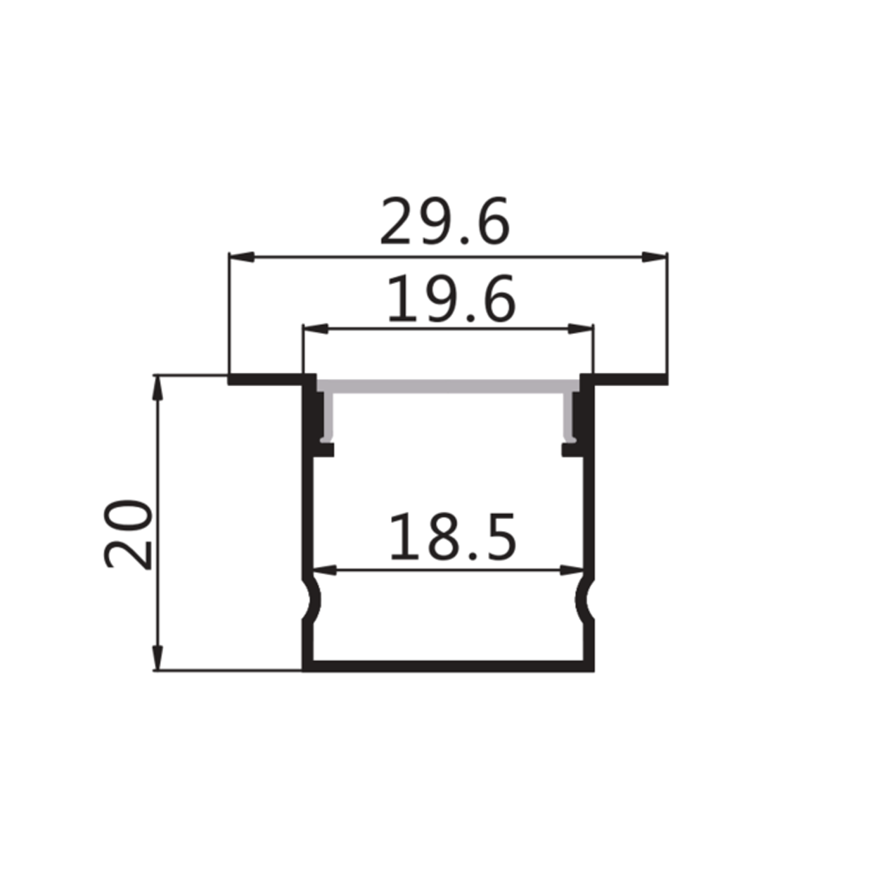 รางไฟเส้น อลูมิเนียม Track Aluminum Profile 2020-A
