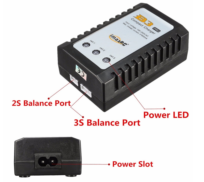 IMAX B3 Pro 10W 1.2A Compact Battery Balance Charger for 2s-3s LiPo