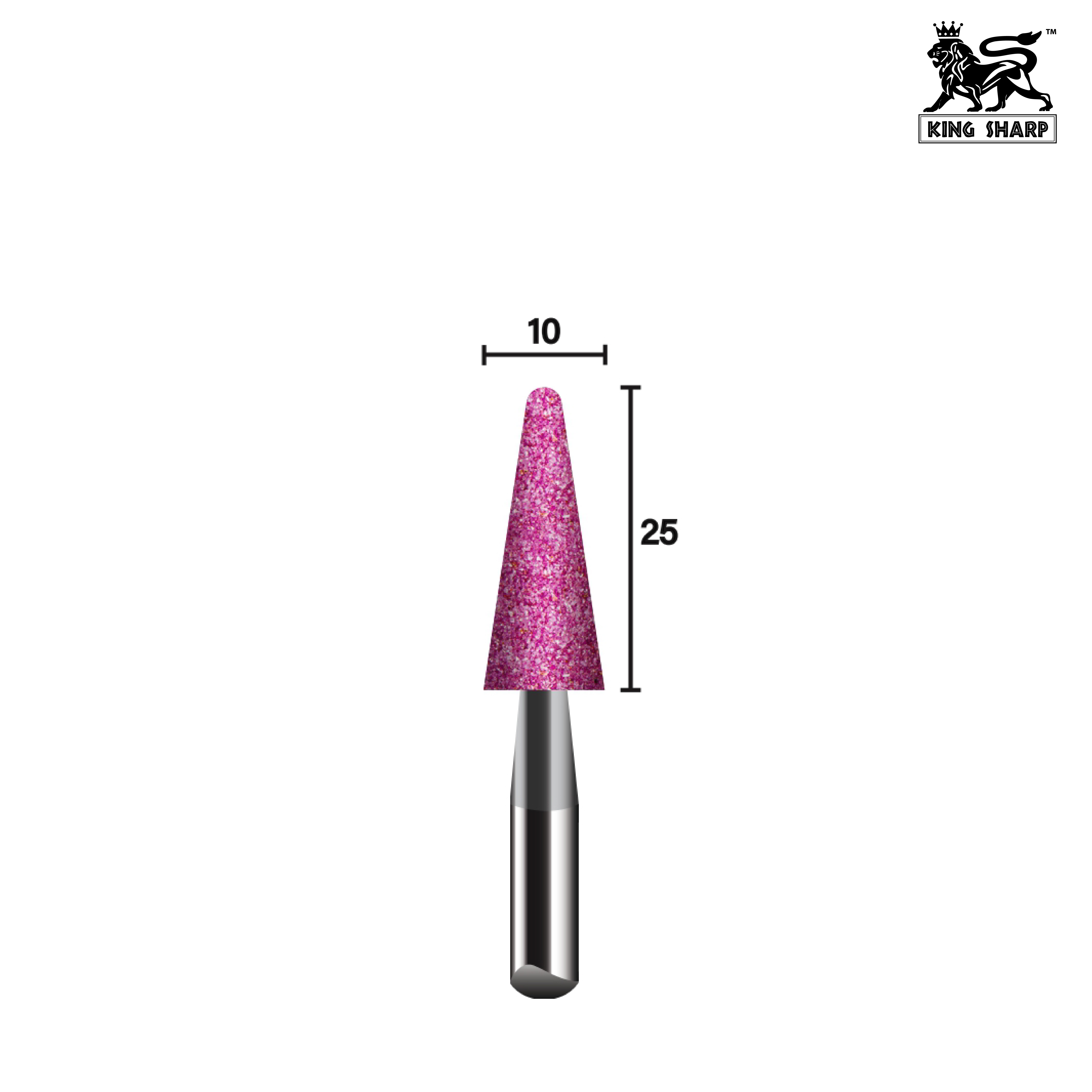 หินเจียรมีแกน KINGSHARP L1025 PA80QV40 10x25x6 mm.