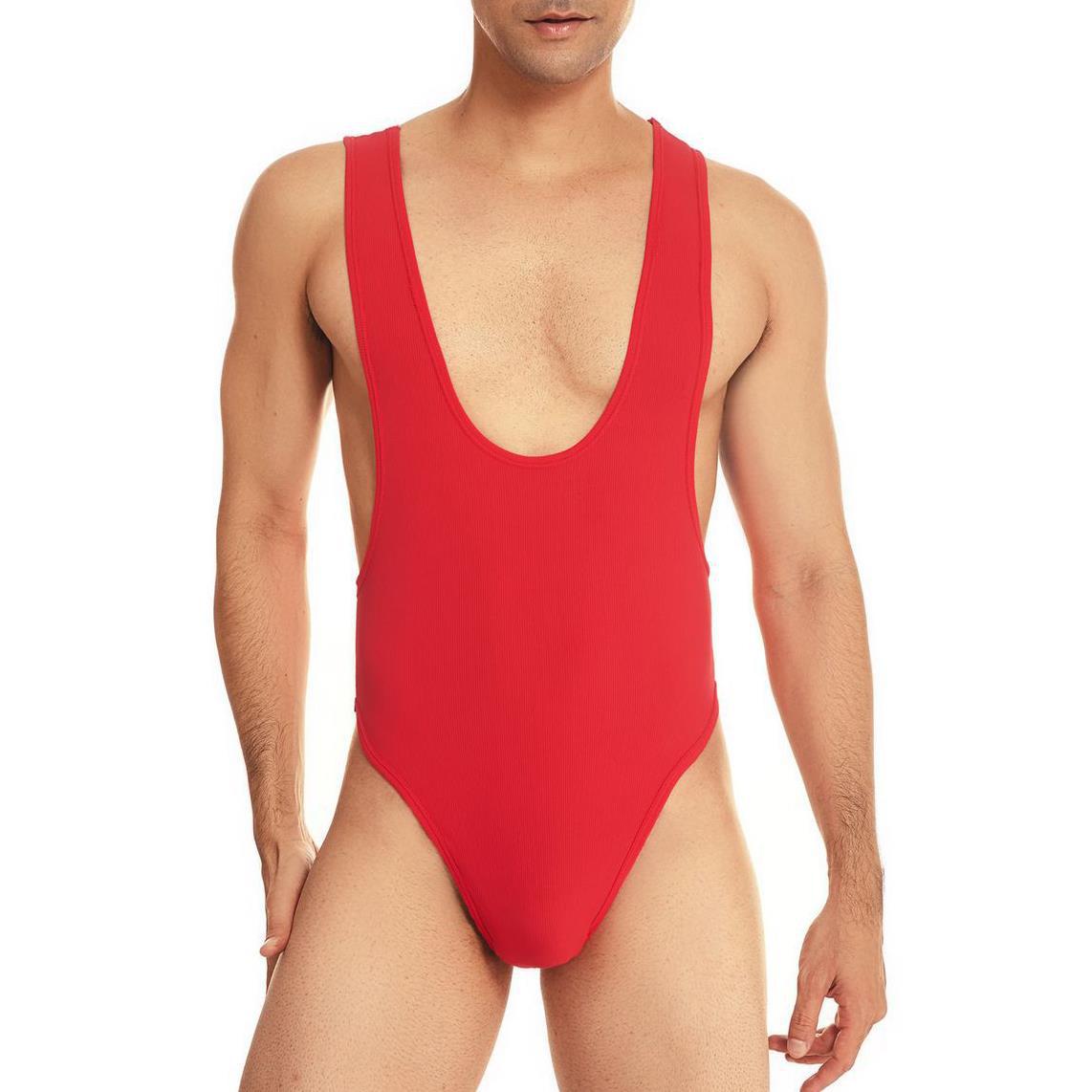 Sexyboy บอดี้สูทชาย สีดำ / สีแดง SB924