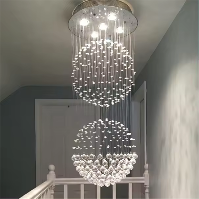โคมไฟระย้า คริสตัล Chandelier Steel + Crystal LED GU10