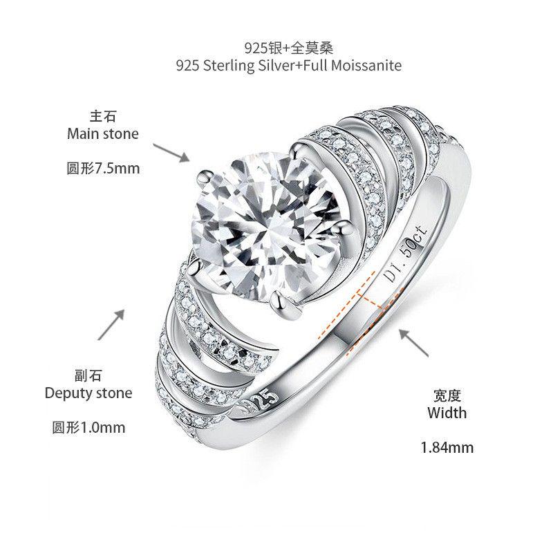 [สั่งผลิต] R3-0280 แหวนเพชรโมซาไนท์ 1.5 กะรัต
