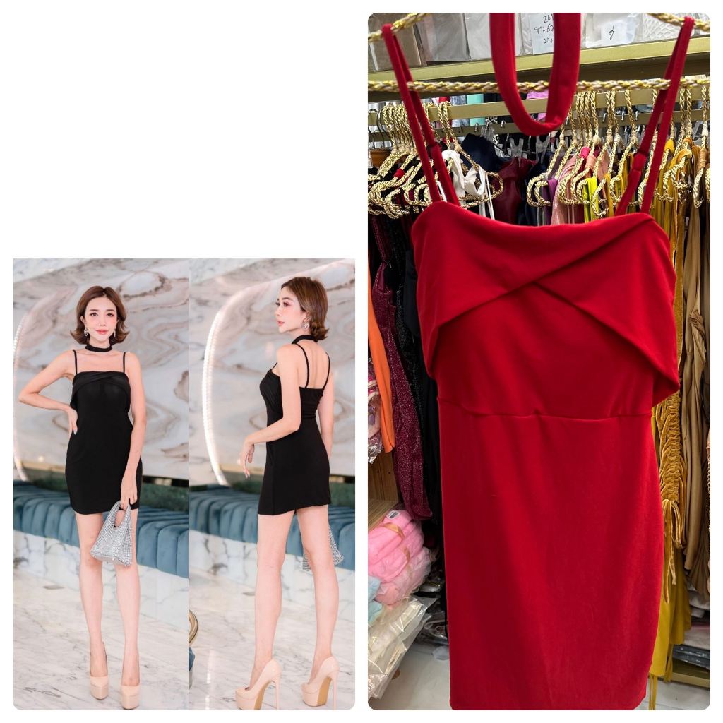 เดรสดำ โชเกอร์ สุดเซ็กซี่ ชุดเดรสกระโปรงสั้น (D701,D702,D703)