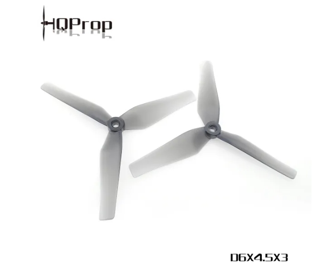 HQProp D6X4.5X3 Grey for Cinewhoop (2CW+2CCW)-Poly Carbonate 1ถุง 4ใบ