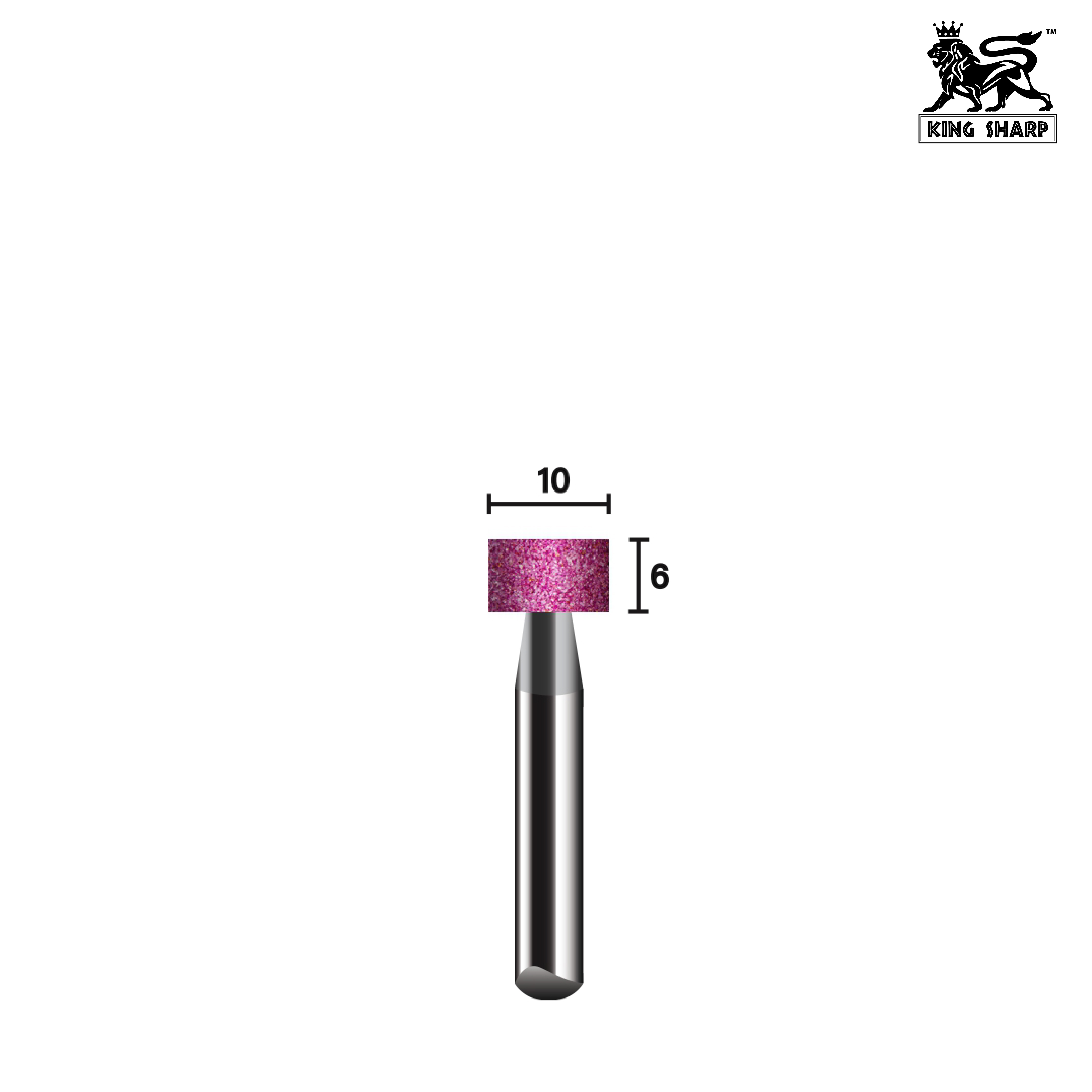 หินเจียรมีแกน KINGSHARP W174 PA60QV40 10x10x6 mm.