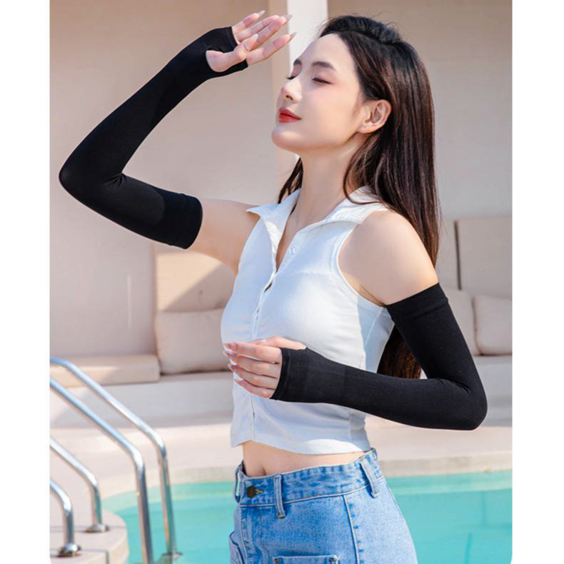 ปลอกแขนกันแดด กัน UV สีขาว สีดำ Q36/Q37