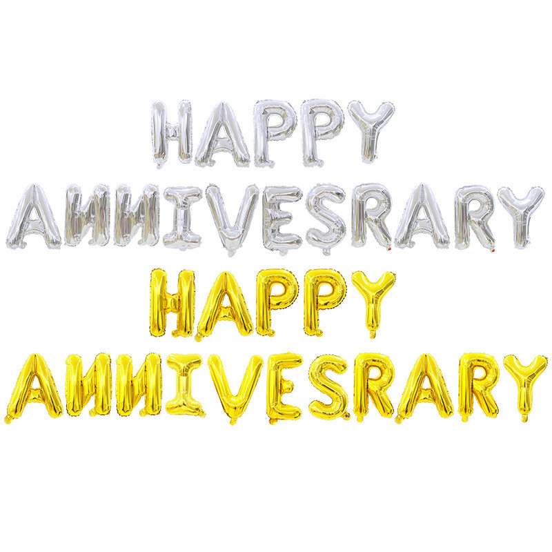 ลูกโป่งตัวอักษร Happy Annivesraryสุขสันต์วันครบรอบ