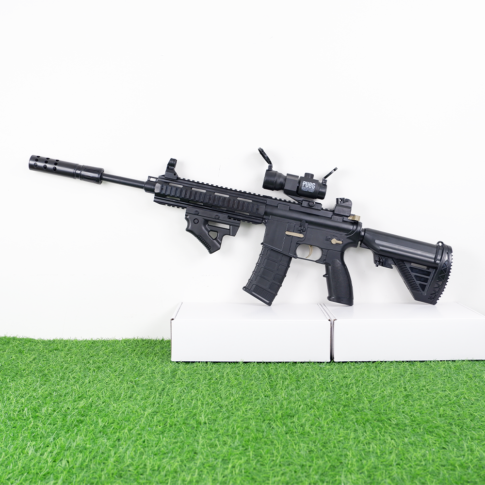 (21)M416 สีดำ ปืนเจลไฟฟ้า ของเล่น ยิงรัวได้ ชักยิงได้