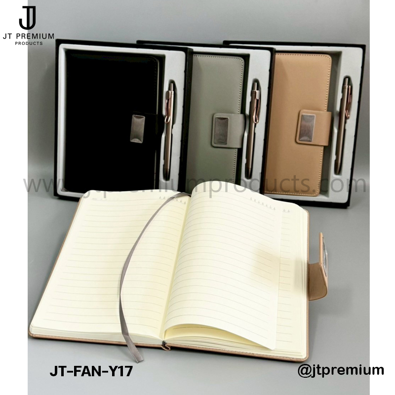 ชุดเซ็ทสมุดโน้ตปกหนัง + ปากกาโลหะ พรีเมี่ยม รุ่น JT-SET-ORG 025