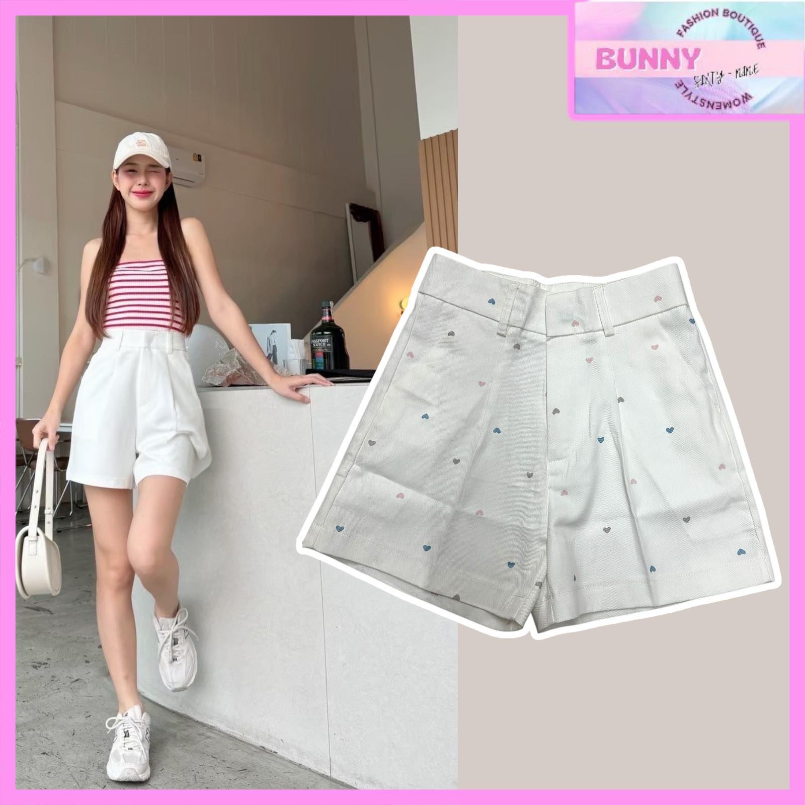 กางเกงขาสั้น เอวสูง มีหลายแบบ สินค้าพร้อมส่ง