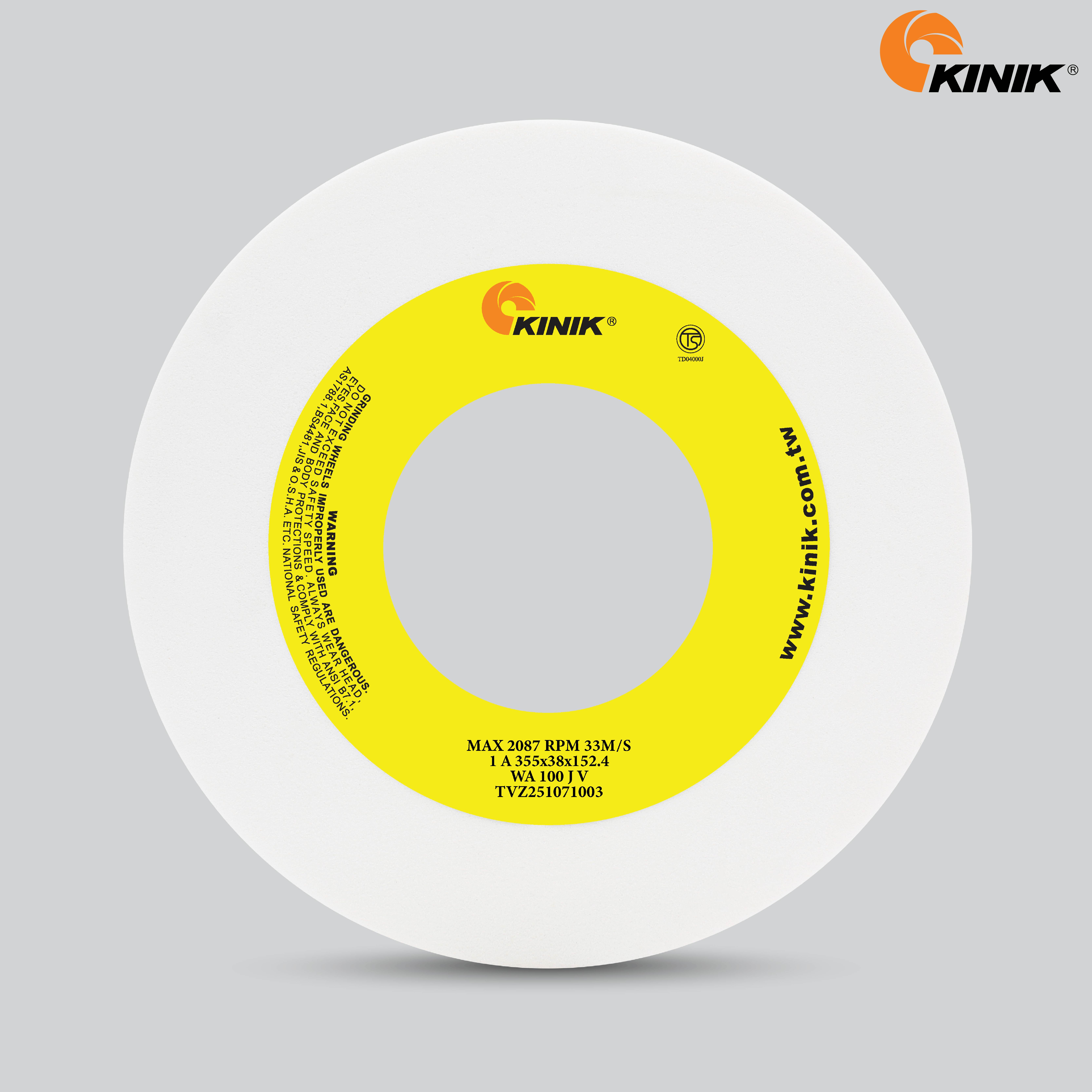 หินเจียร KINIK WA100JV1A 355x38x152.4 mm.