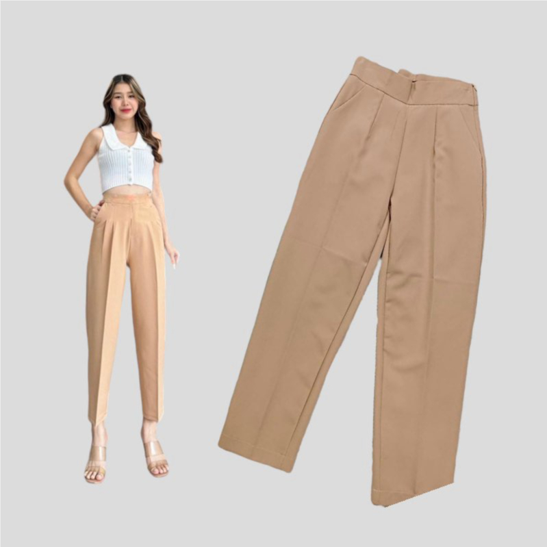 กางเกงขายาว ทรงกระบอก ซิบข้าง รุ่น CC