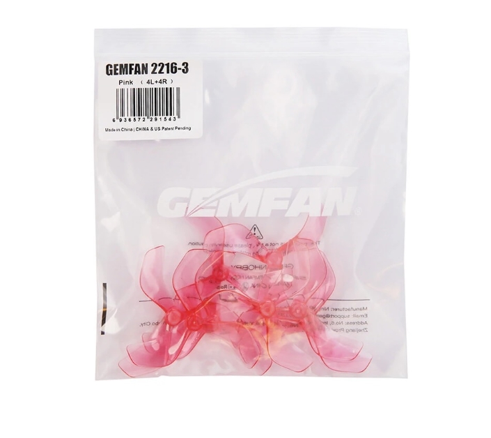 Gemfan 2216 3-Blade Pavo20 Pro แกน 1.5mm 1ถุง 8ใบ