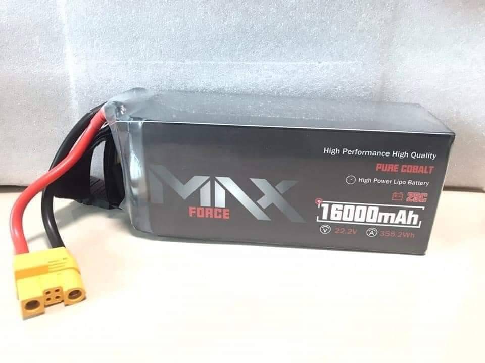 แบตเตอรี่ MAX FORCE 6S 22.2V 16000mAh XT90S แบตใส่โดรน