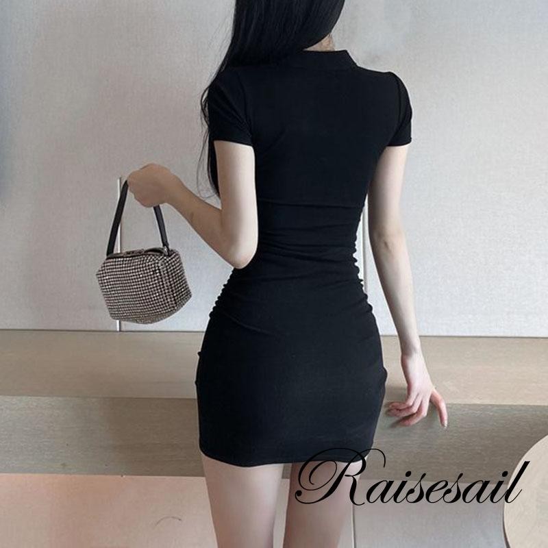 ชุดเดรส แขนสั้น แต่งสายโซ่ ปาร์ตี้ค็อกเทล CN831