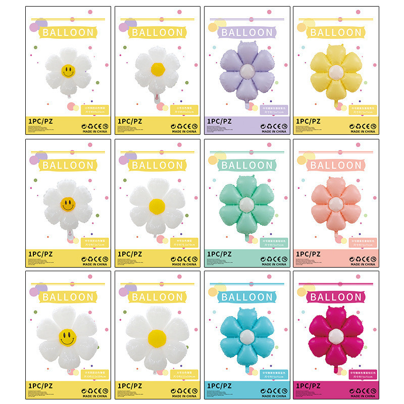 ลูกโป่งดอกเดซี่ ดอกเดซี่ยิ้ม ลูกโป่งตกแต่งวันเกิด ลูกโป่งมินิมอล