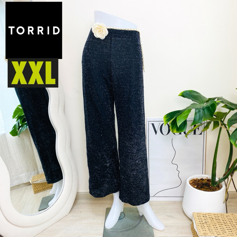 ไซด์ XXL แบรนด์ Torrid แท้ 100%🌸กางเกง เอวสูง กริตเตอร์ งานเกล็ดวิบวับ สีดำ ใส่ออกงาน ชุดออกงาน ชุดปาร์ตี้