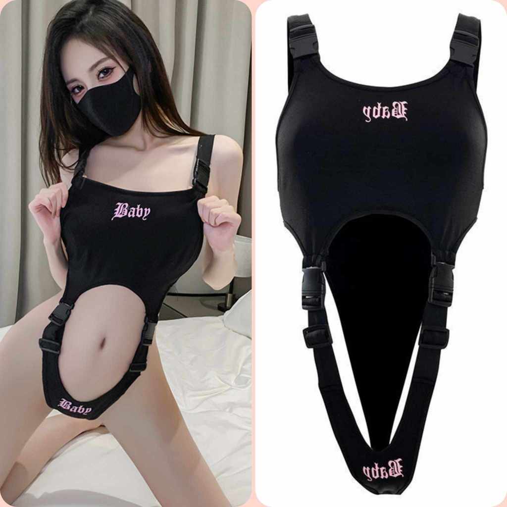 บอดี้สูท Casual Jumpsuit สีดำ CN44171