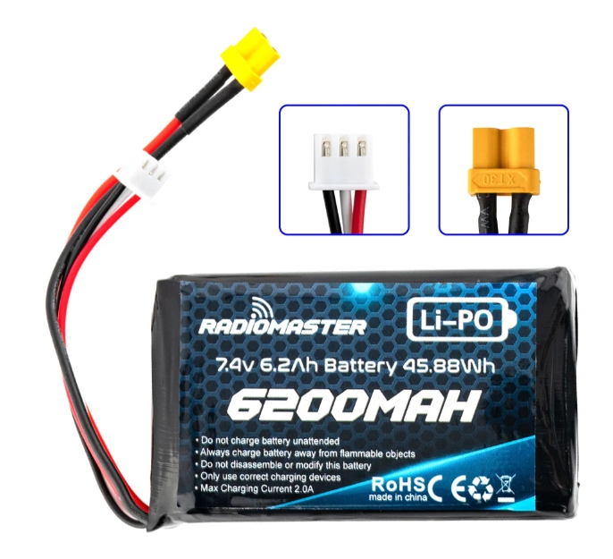 Radiomaster Boxer Lipo Battery 2S 7.4V 6200mAh แบตสำหรับรีโมท หรือ ใช้เลี้ยงรีซีฟ