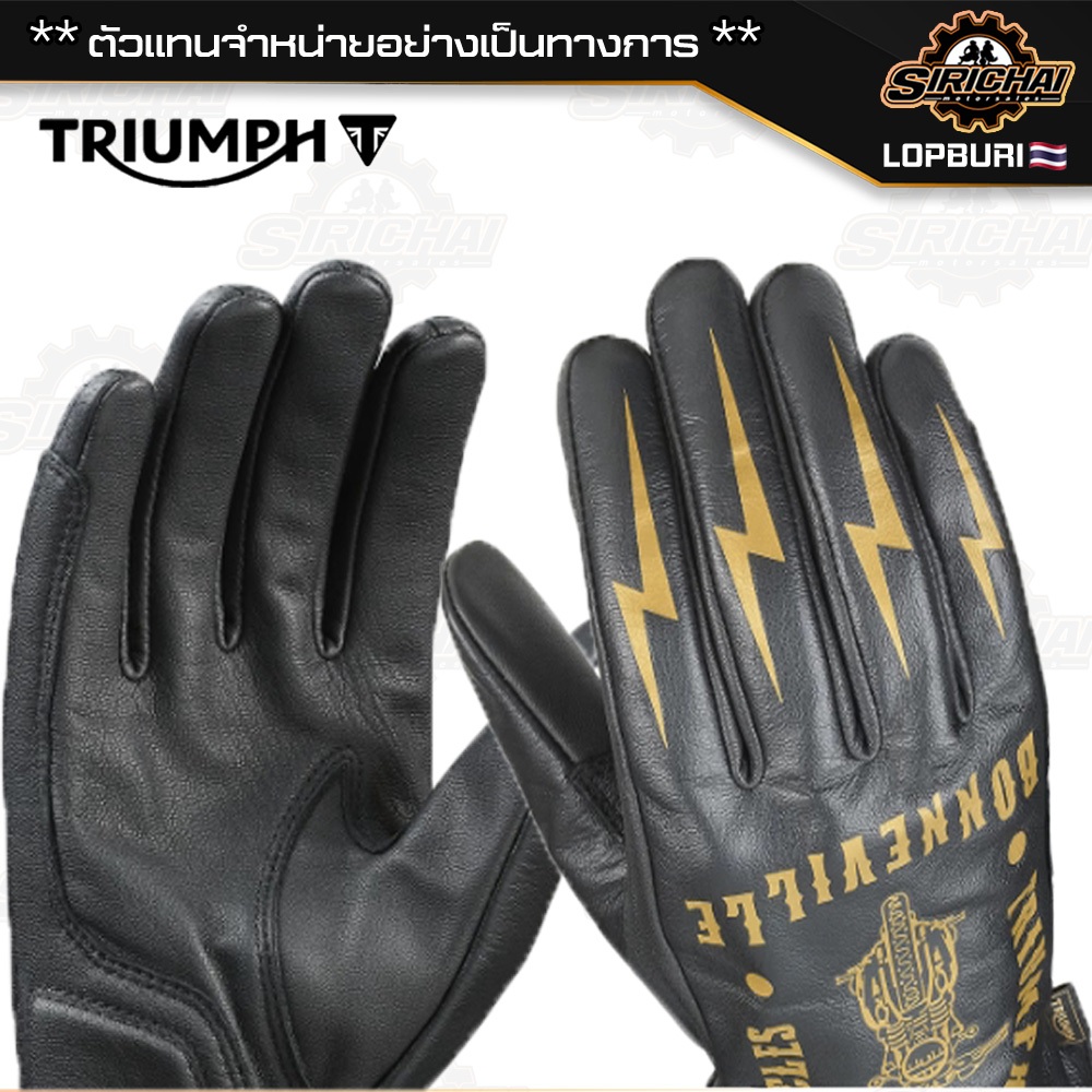 ถุงมือมอเตอร์ไซค์ ถุงมือ Triumph BONNEVILLE GLOVE BLACK / GOLD