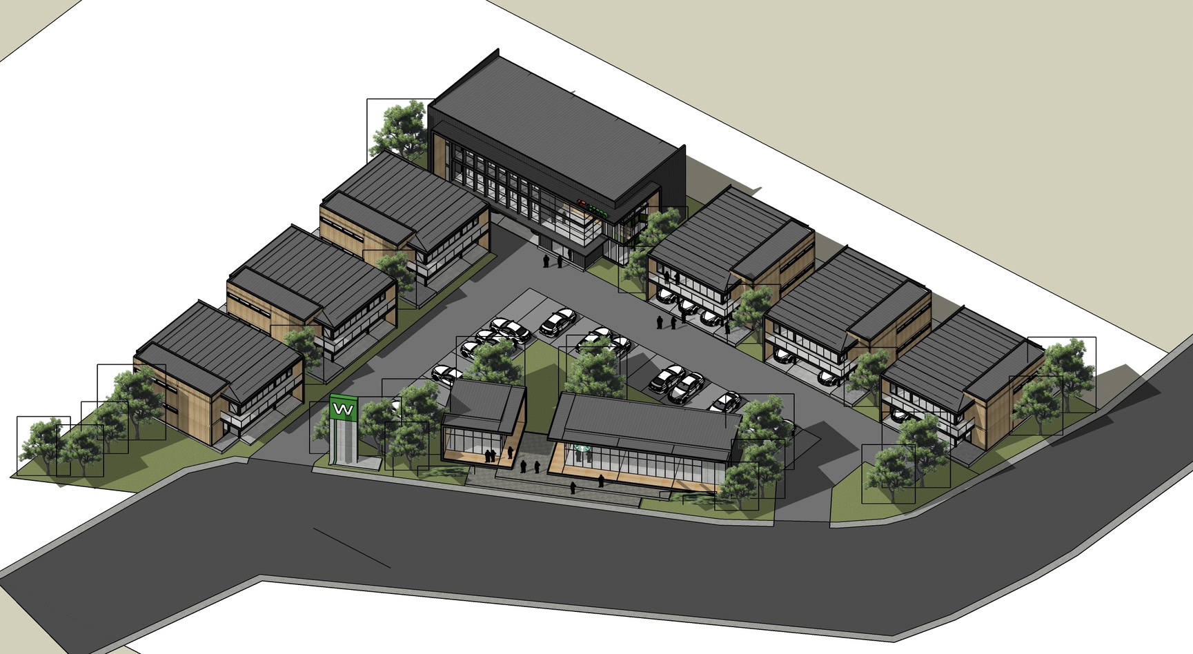 โชว์รูมและออฟฟิศ 2 ชั้น ขนาด 200 ตารางเมตร (อาคารA)