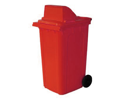 ถังขยะพลาสติก มีล้อเลื่อน ฝา1ช่องทิ้ง ขนาด 240 ลิตร