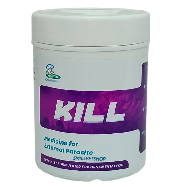 KILL Medicine For External Parasite 50g.(ฆ่าเชื้อโรค อาหารสด อุปกรณ์ กำจัดปรสิต จุดขาว ภายนอกตัวปลา ผลิตโดยสัตวแพทย์)
