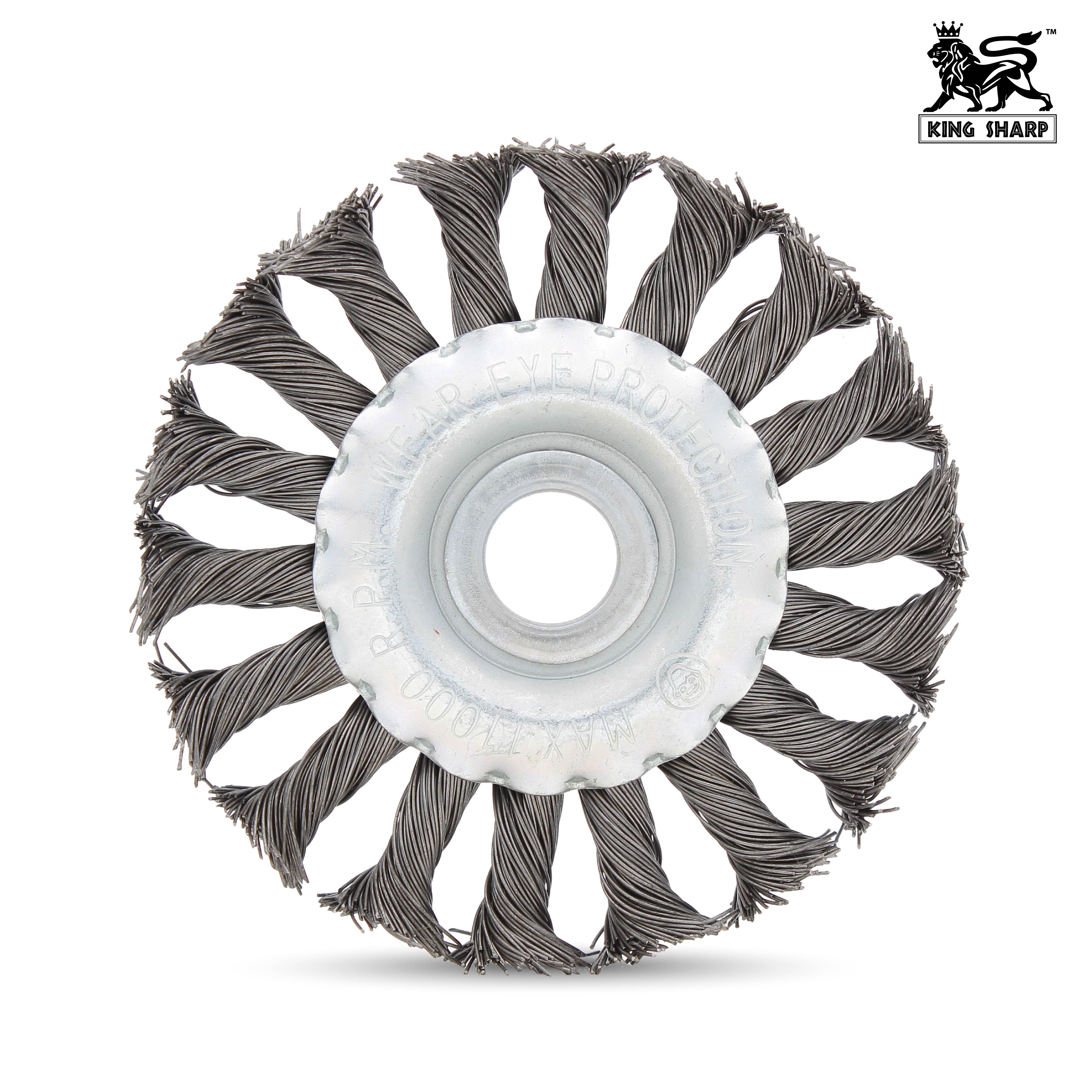 แปรงลวดล้อถักเปีย KINGSHARP PT815100 100x16x13 mm.