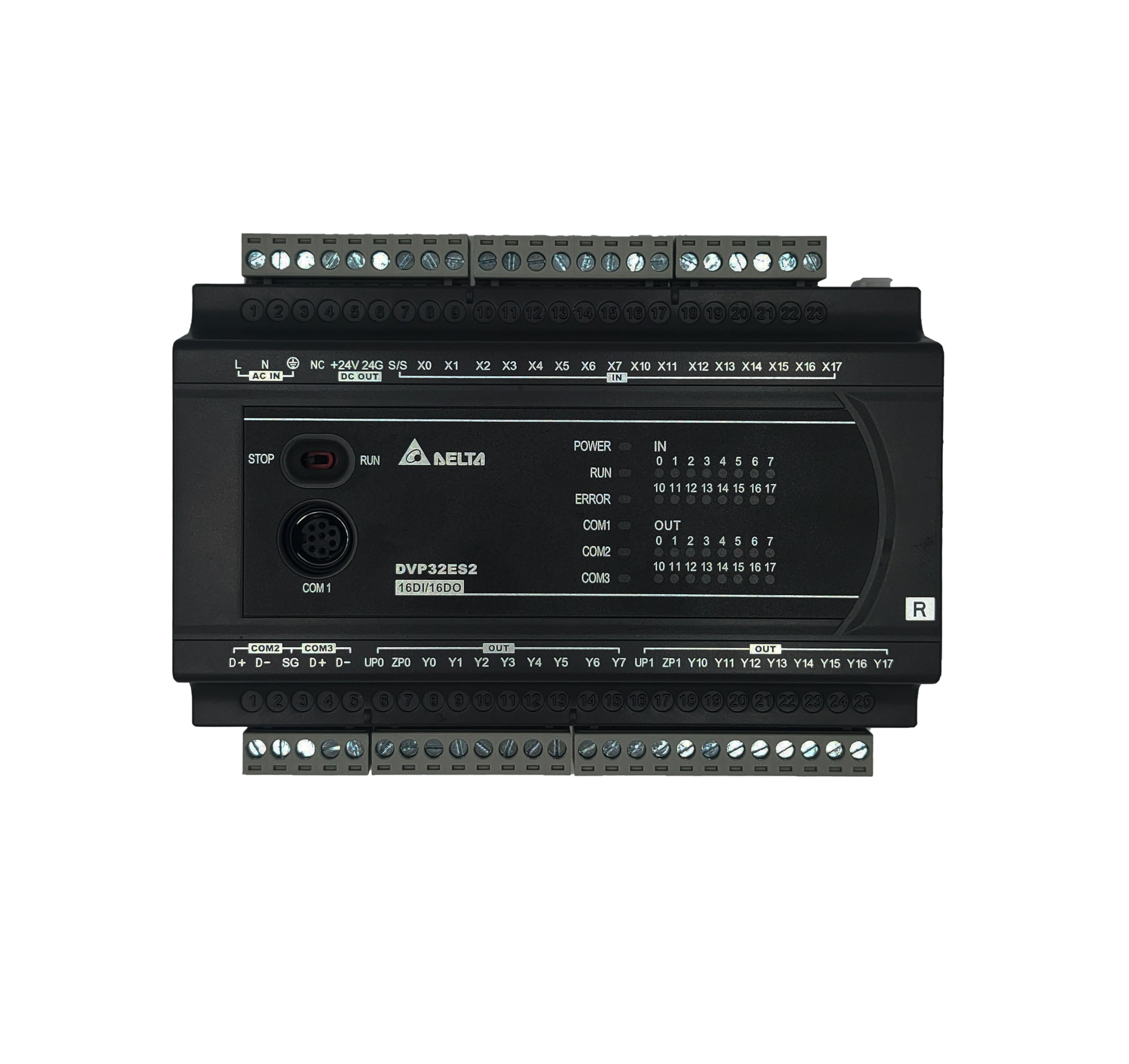 Delta PLC DVP32ES200R 16I/16O, AC Power-In, Relay Output