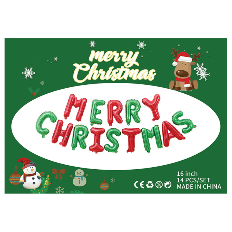 เซทลูกโป่ง MERRY CHRISTMAS ตัวหนังสือ 16 นิ้ว