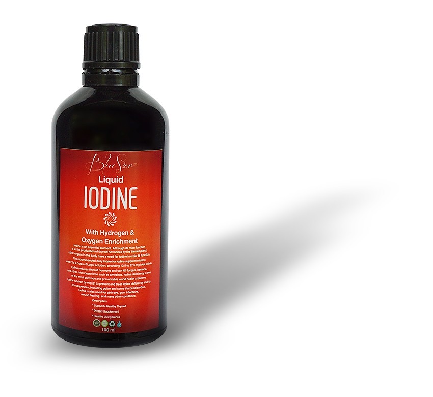 IODINE ขวดเล็ก จุกหยด ปราบเชื้อโรค ฟื้นฟู ระบบภายในร่างกาย100ml. (ผสมกับน้ำแร่ Silver SCH+)