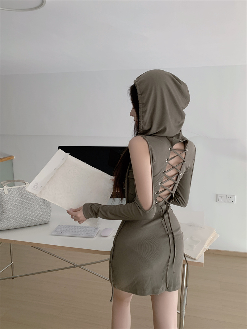 เดรสเขียวม้า เดรสฮูด เซ็กซี่ รหัส CN9122