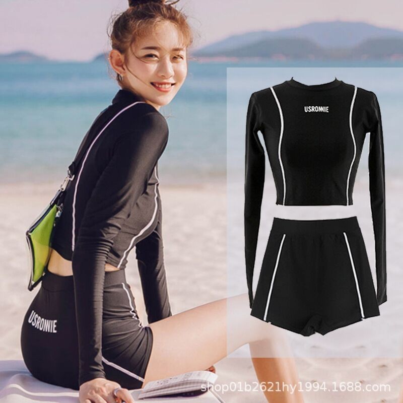 ชุดว่ายน้ำ แขนยาว ชุดเล่นเซิร์ฟ เสื้อแขนยาว+กางเกง SW068