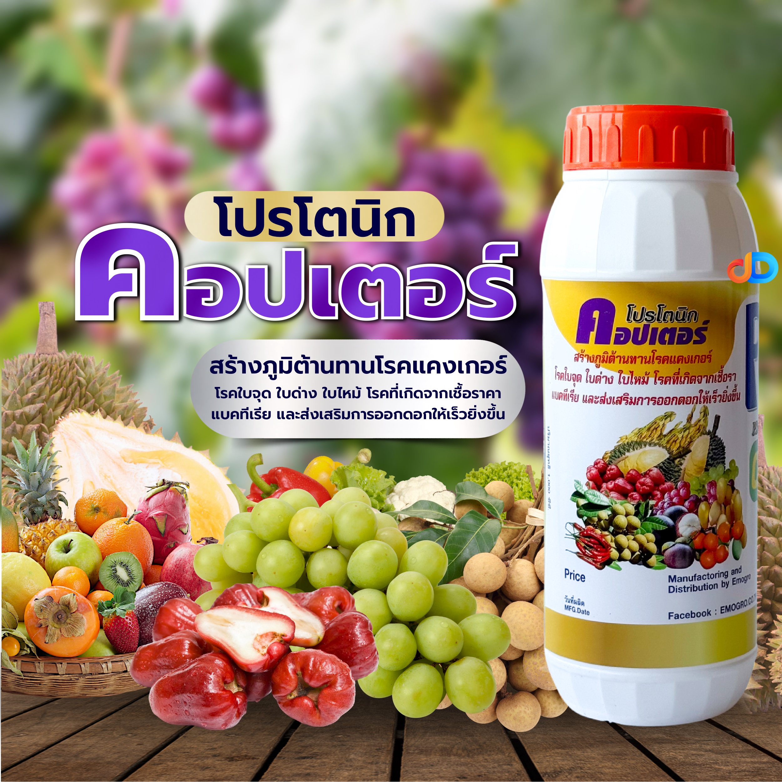 โปรโตนิก คอปเตอร์ ขนาด 1 ลิตร สร้างภูมิต้านทานโรคที่เกิดจากเชื้อรา เเบคทีเรีย