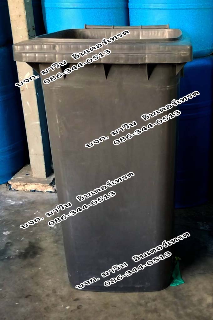 ถังขยะพลาสติก มีล้อเลื่อน ฝา1ช่องทิ้ง ขนาด 240 ลิตร