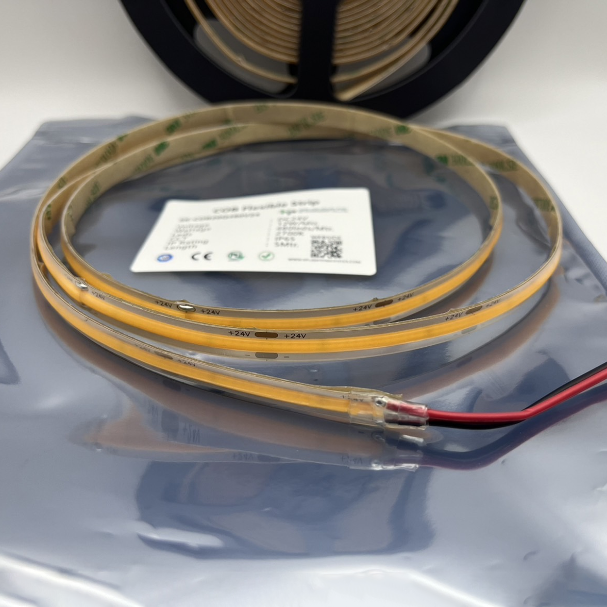 ไฟเส้น ไฟริบบิ้น Led Strip light COB 480leds 12W 24V Heat shrink tube IP65