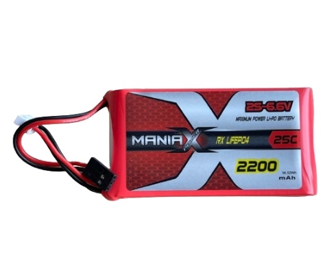 ManiaX LiFe 2S 6.6V. 2200mAh 25C JR plug Lipo battery แบตใส่รีโมท หรือใช้เลี้ยงรีซีฟ