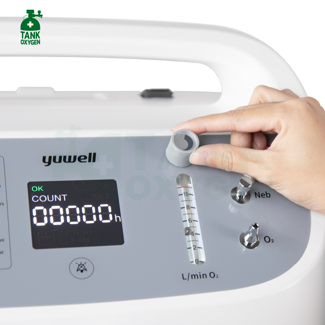 เครื่องผลิตออกซิเจน ขนาด 10 ลิตร Yuwell รุ่น 8F-10W สามารถใช้งานได้ทั้งภายในบ้าน และสถานพยาบาล