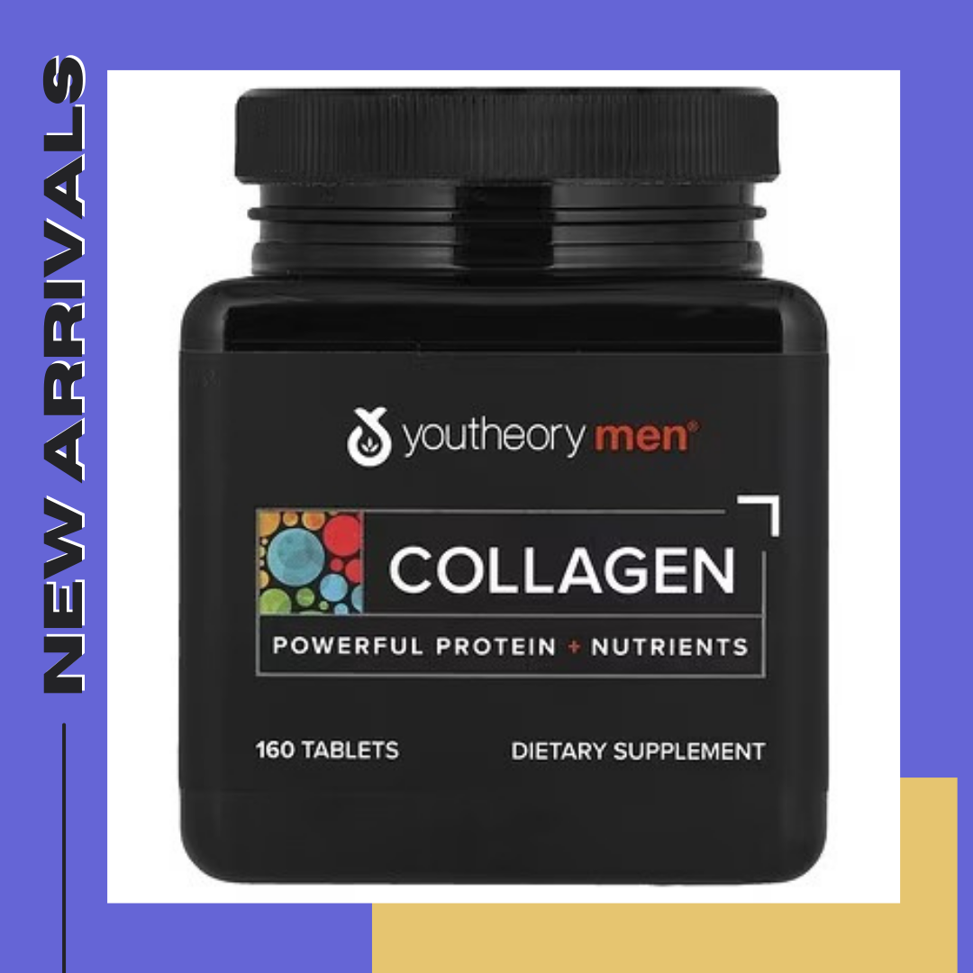 Youtheory Men Collagen Dietary Supplement Hair & Skin Support, 160 Count คอลลาเจนผู้ชาย โปรตีน