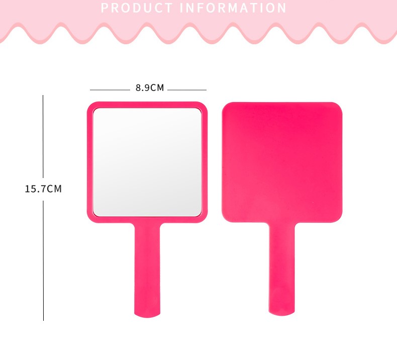 กระจก พกพา กระจกเงา สีชมพู Mirror พร้อมส่ง
